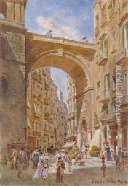 Il Ponte Di Chiaia A Napoli Oil Painting - Franz Alt