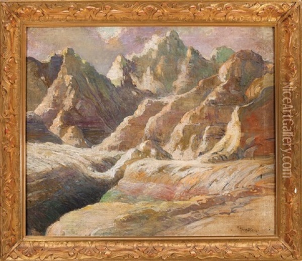 Mountain Landscape Oil Painting - George Ames Aldrich