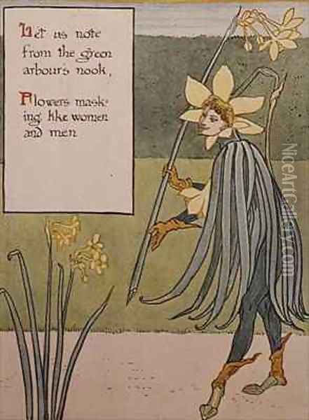 The Jonquil Oil Painting - Walter Crane