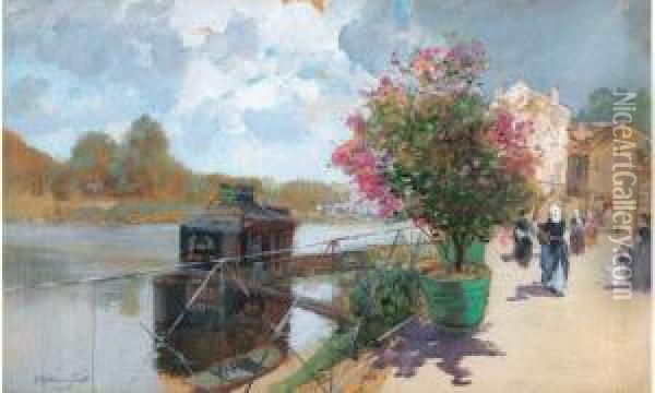 Quais De Seine Oil Painting - Francis Hopkinson Smith