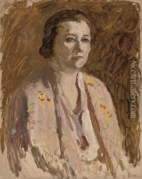 Countess Budberg; And A Pastel Of Rome By The Same Hand Oil Painting - Roger Eliot Fry