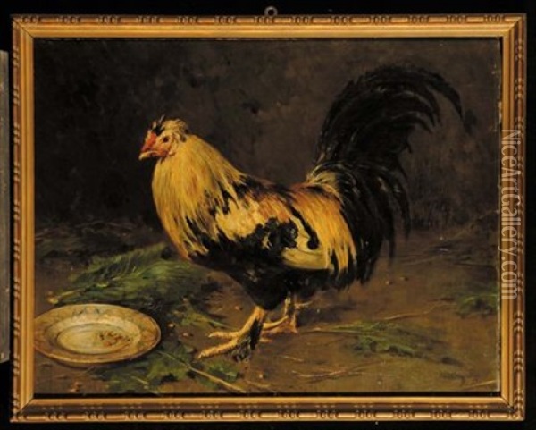 Gallo Oil Painting - Leopoldo Burlando
