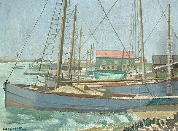 Fambridge Ferry Oil Painting - Harold Llewellyn Botcherby