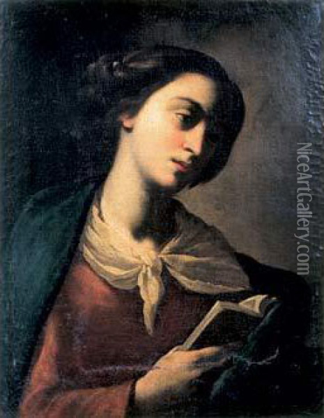 Une Figure De Sainte En Buste Oil Painting - Massimo Stanzione
