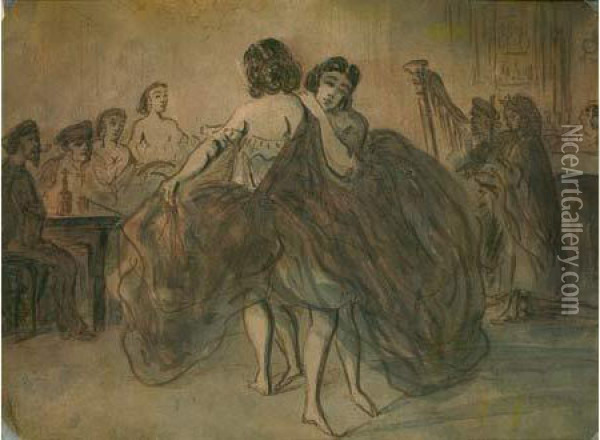 Deux Danseuses Dans Un Cabaret Oil Painting - Constantin Guys