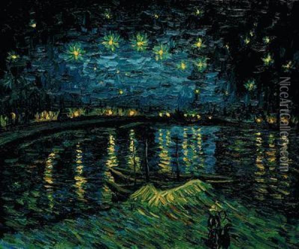 Starry Night Over The Rhone Oil Painting - Vincent Van Gogh