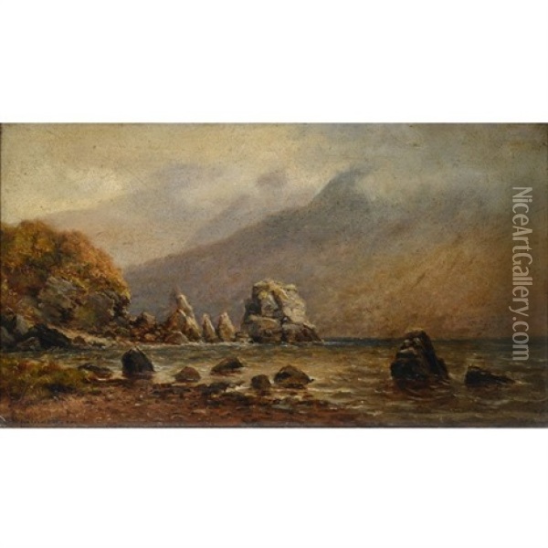 Victoria Rock, Mucross Lake Oil Painting - Alexander Williams