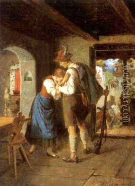 Der Abschied Oil Painting - Oskar Ritter von Pistor