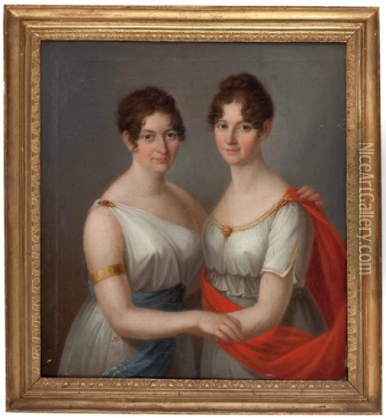 Bildnis Der Contessa Amelie La Marre Und Tochter Elisabeth Oil Painting - Andrea Appiani