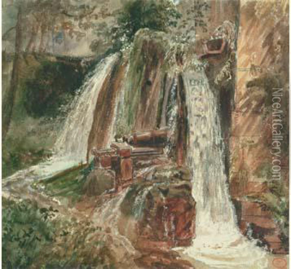 Le Moulin Normand, Vers 1835 Oil Painting - Paul Huet