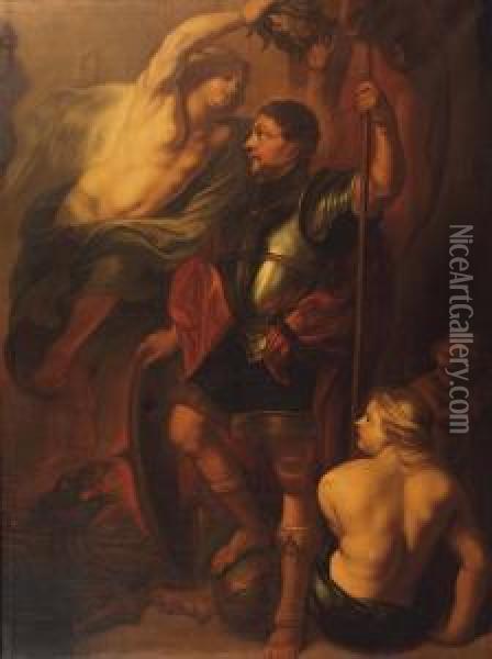 Saint George Crowned With Laurels 
 Oil On Canvas Oil Painting - Theodor Van Thulden