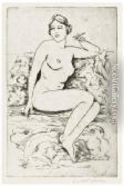 Nude With Cigarette Oil Painting - Walt Kuhn