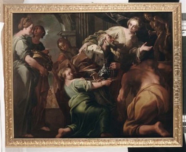 Salomone Adora Gli Idoli Oil Painting - Filippo Abbiati