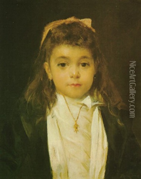 Retrato De Nina Oil Painting - Raimundo de Madrazo y Garreta