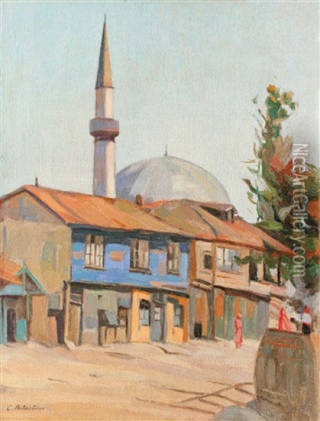 Moscheea Din Turtucaia Oil Painting - Constantin Artachino