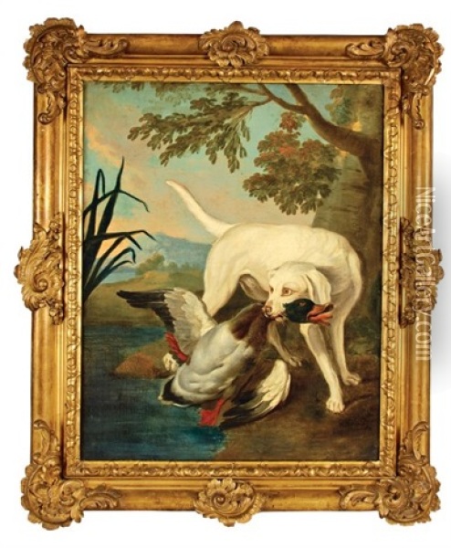 Chien Du Roi Attrapant Un Canard Oil Painting - Jean-Baptiste Oudry