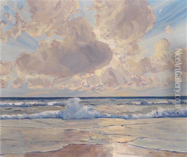Brandung Am Sylter Strand Oil Painting - Raoul Frank
