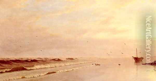 On the Shore 1871 Oil Painting - William Trost Richards