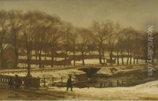 A Winter's Day Oil Painting - Willem Bastiaan Tholen
