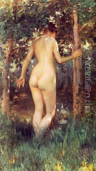 Study Of A Nude Woman Oil Painting - Julius LeBlanc Stewart