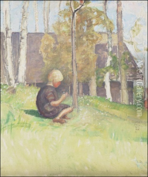 Tytto Pihalla Oil Painting - Pekka Halonen