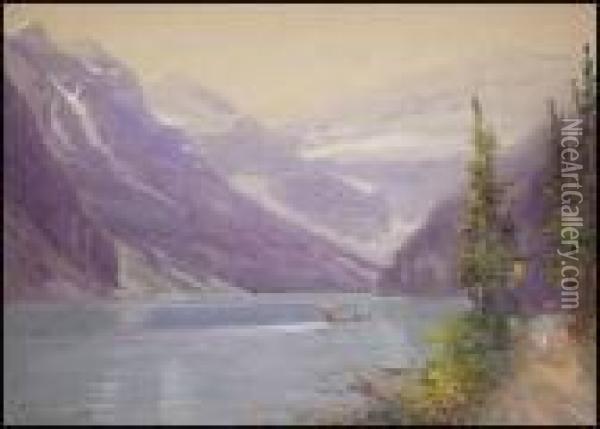 Summer, Lake Louise Oil Painting - Frederic Marlett Bell-Smith