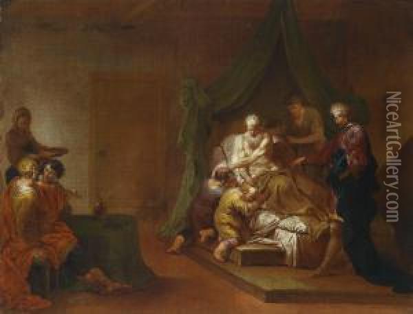 Jacob Blessing The Sons Of Joseph Oil Painting - Januarius Zick