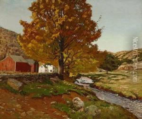 October In The Litchfield Hills Oil Painting - Ben Foster