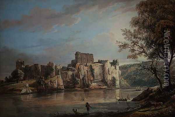 Chepstow Castle Oil Painting - Paul Sandby