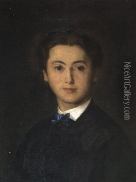 Bildnis Von Frau Therese Von Wyttenbach-von Fischer Oil Painting - Albert Anker