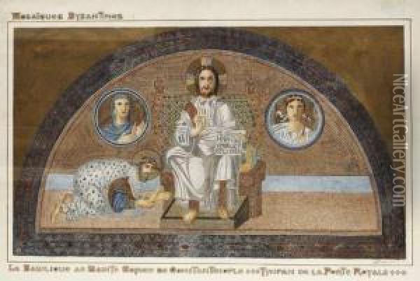 Basilique De Sainte Sophie De Constantinople - Tympan De La Porte Royale Oil Painting - Alexandre Raymond