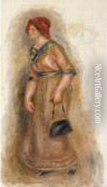 Property From The Collection Of Paul R. And Mary Haas
 

 
 
 

 
 Femme Au Sac Oil Painting - Pierre Auguste Renoir