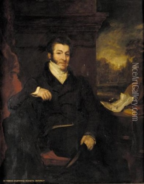 Portrait Of Sir Thomas Dalrymple Hesketh, 3rd Bt. Oil Painting - John Hayter