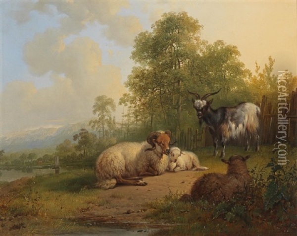 Meadow Scene Oil Painting - Pieter Plas