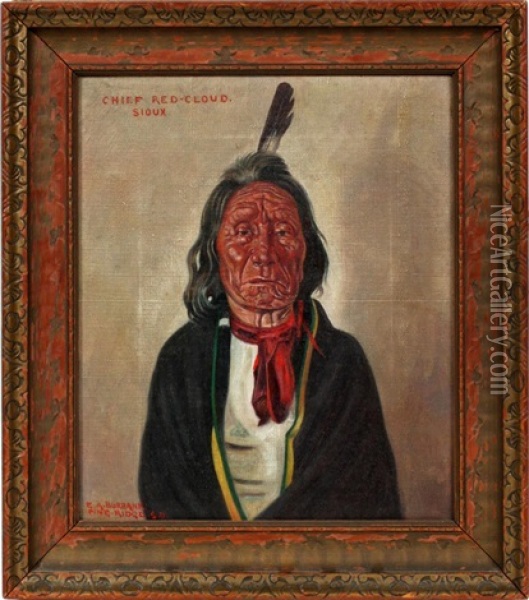 Chief Red-cloud, Sioux Oil Painting - Elbridge Ayer Burbank