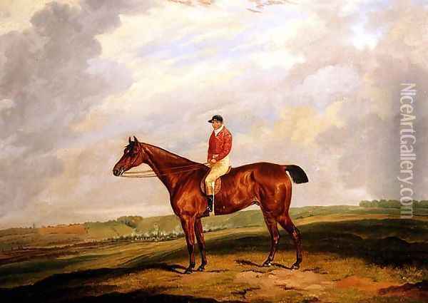Racehorse with Jockey Up Oil Painting - Dean Wolstenholme, Jr