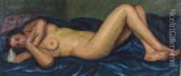 Nudo Di Donna Sdraiata Oil Painting - Roger Grillon