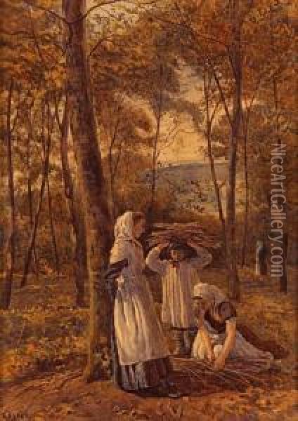 The Wood Gatherers Oil Painting - Henry Sykes