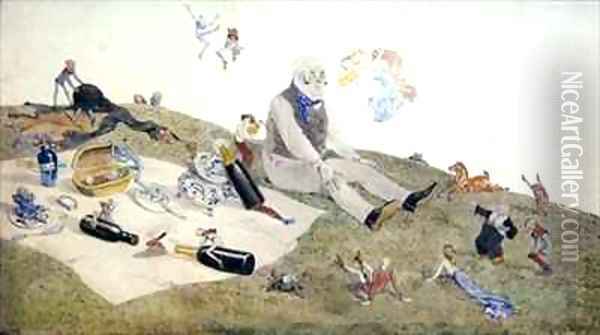 An Enchanted Picnic Oil Painting - Charles Altamont Doyle