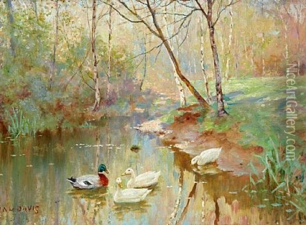 In The Springtime Oil Painting - Valentine Davis