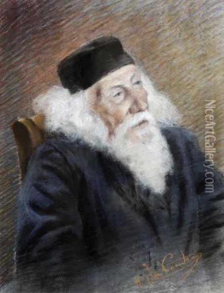 Portrait Presume D'un Juif Age Oil Painting - H Du Coudray