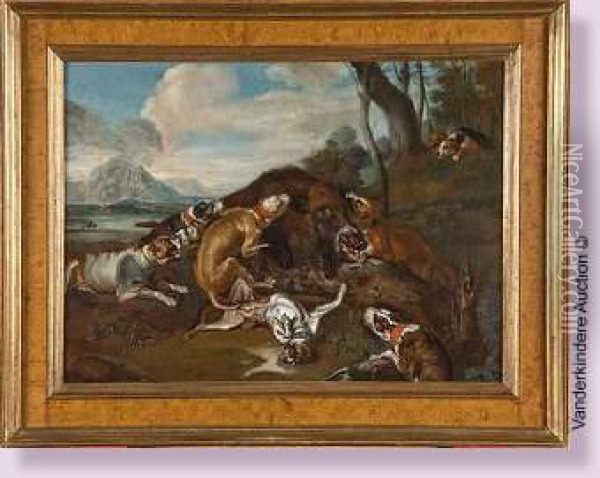 Le Chasse Au Sanglier Oil Painting - Johann Georg Hamilton