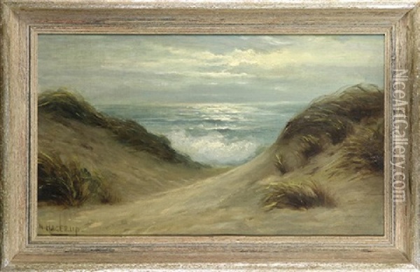 Waves Crashing At The Shore Oil Painting - Nels Hagerup