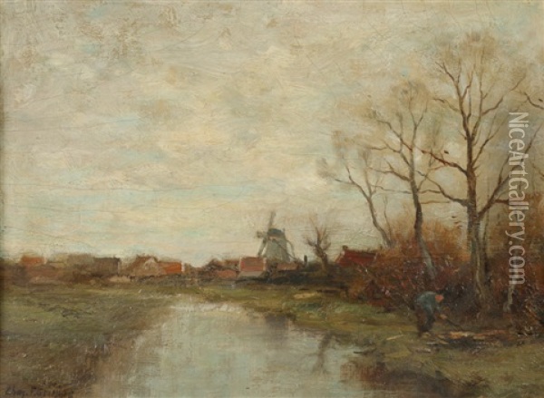 November Day Holland Oil Painting - Charles Paul Gruppe