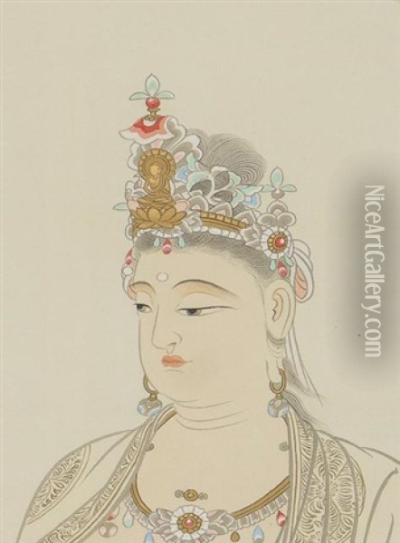 Bodhisattva Oil Painting - Kimura Buzan