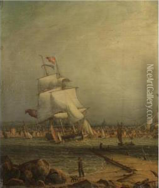 Liverpool Harbour Oil Painting - Robert Salmon