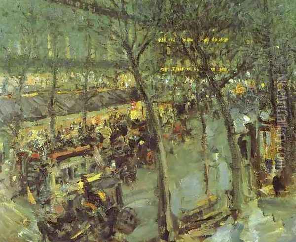Paris, Cafe de la Paix, 1906 Oil Painting - Konstantin Alexeievitch Korovin
