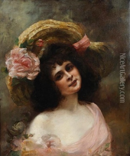 A Young Beauty Oil Painting - Consuelo Fould