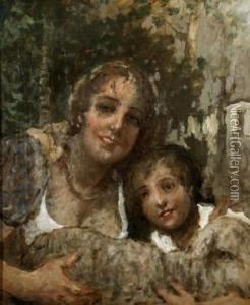 Mamma E Figlio Oil Painting - Giovanni Battista Todeschini