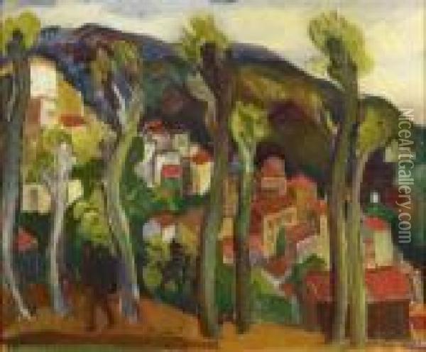 Village Oil Painting - Henri Epstein